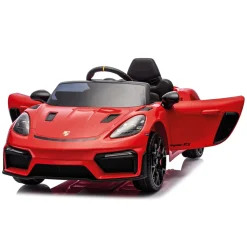 INJUSA Porsche Spyder 12V Elektroauto für Kinder ab 3 Jahren – Luxuskinderauto mit Licht & Sound
