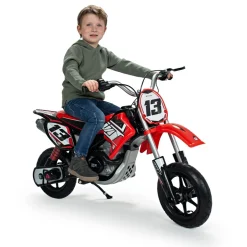 INJUSA Red Fighter Moto Cross Elektromotorrad für Kinder (6-10 Jahre) – 24V Elektro-Motorrad bis 11 km/h