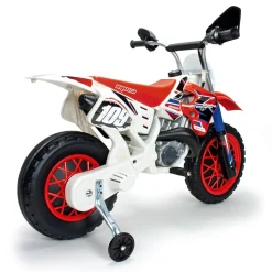 INJUSA Scrambler Cross CR Elektromotorrad für Kinder ab 3 Jahren – 6V Elektro-Motorrad mit Gashebel am Lenker & Stützrädern - 5 km/h