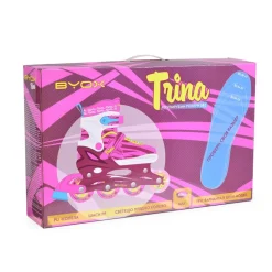 Inliner Kinder Trina 3 in 1, Größe M 34-37 verstellbar, PU Rollen, 608ZB Lager