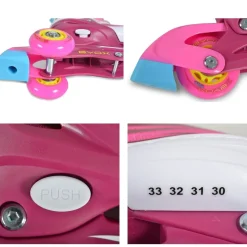 Inliner Kinder Trina 3 in 1, Größe S 30-33 verstellbar, PU Rollen, 608ZB Lager