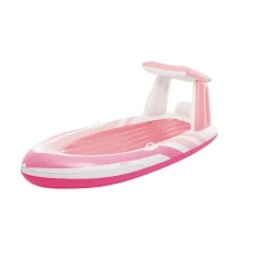 INTEX 57804EU - Luftmatratze - Pink Paradise Boat (244x97x114cm) mit Haltegriffen und Getränkehaltern