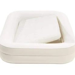 INTEX Kinder Luftbett KidzTravel mit Pumpe und Tasche Reisebett 107x168 Matratze beige
