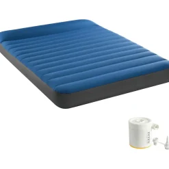 INTEX 64012 - Luftbett - Full Dura-Beam Truaire inkl. USB-Luftpumpe (blau, 137x191x22cm) Luftmatratze Campingbett