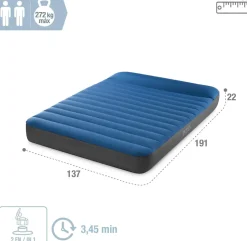 INTEX 64012 - Luftbett - Full Dura-Beam Truaire inkl. USB-Luftpumpe (blau, 137x191x22cm) Luftmatratze Campingbett