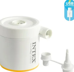 INTEX 64012 - Luftbett - Full Dura-Beam Truaire inkl. USB-Luftpumpe (blau, 137x191x22cm) Luftmatratze Campingbett