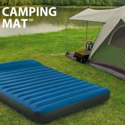 INTEX 64012 - Luftbett - Full Dura-Beam Truaire inkl. USB-Luftpumpe (blau, 137x191x22cm) Luftmatratze Campingbett