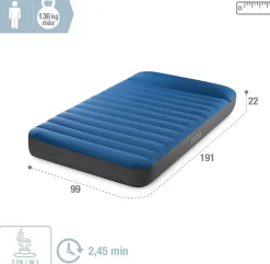 INTEX 64011 - Luftbett - Twin Dura-Beam Truaire inkl. USB-Luftpumpe (blau, 99x191x22cm) Luftmatratze Campingbett