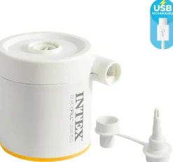INTEX 64011 - Luftbett - Twin Dura-Beam Truaire inkl. USB-Luftpumpe (blau, 99x191x22cm) Luftmatratze Campingbett