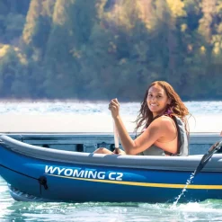 INTEX 68389N Kajak Wyoming C2 2-Personen Schlauchboot 302x89x53cm inkl. Paddel