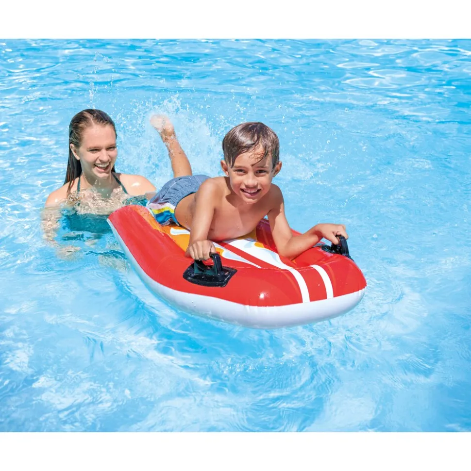 INTEX 58165NP Bodyboard Joy Rider 112x62cm Kinder ab 6 Jahren mit Griffen rot