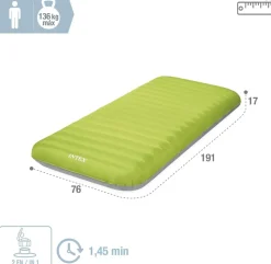 INTEX 64097NP - Luftbett - Dura-Beam Truaire inkl. USB-Luftpumpe (grün, 76x191x17cm) Luftmatratze Campingbett