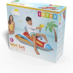 INTEX 57531NP Ride-On Jet Fighter Wasserspielzeug mit Wasserspritzer 117x104cm rot