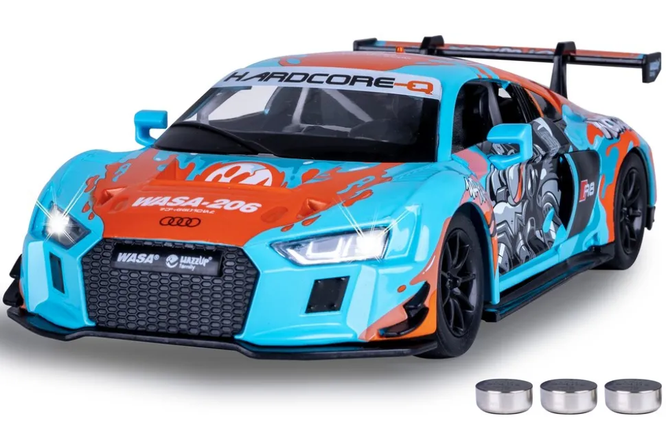 JAMARA Audi R8 LMS Diecast 1:24 blau inkl. Knopfzellen