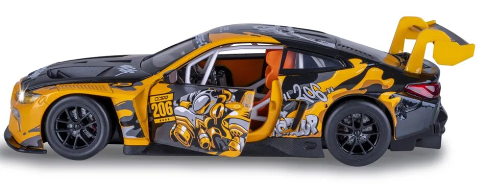 JAMARA BMW M4 GT3 Diecast 1:24 gelb inkl. Knopfzellen