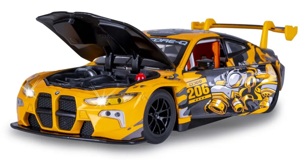 JAMARA BMW M4 GT3 Diecast 1:24 gelb inkl. Knopfzellen