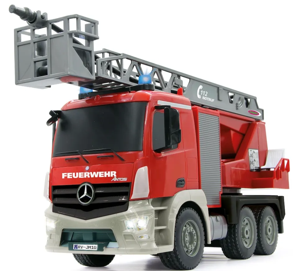 JAMARA Feuerwehr Drehleiter Mercedes-Benz Antos 1:20 2,4GHz mit Spritzfunktion
