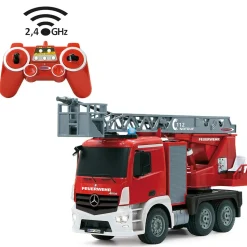 JAMARA Feuerwehr Drehleiter Mercedes-Benz Antos 1:20 2,4GHz mit Spritzfunktion