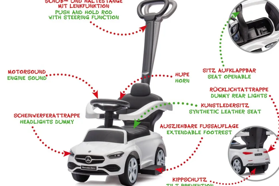 JAMARA Rutscher Mercedes-Benz C-Class weiß 3in1