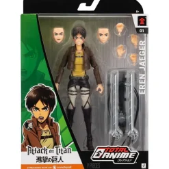 Jazwares KAZ0006 - Total Anime - Attack on Titan - Eren Jaeger Actionfigur mit austauschbaren Körperteilen, ca. 17 cm