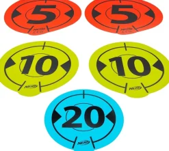 Jazwares - Nerf Zielscheiben - Wall-to-Wall Targets (5er Pack) Wandziele Pistole Pfeile Ziel Schießen