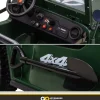 Jeep Willys Kinder-Elektroauto, 3 Sitze und 3 Gurte, Schaufel, Ersatzrad, Federung, Allrad 4x4, LEDs