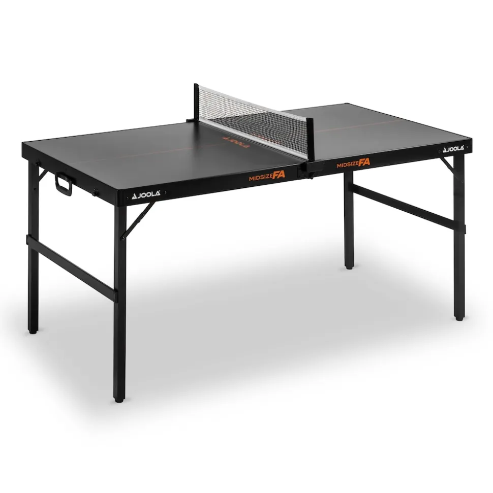 JOOLA Indoor Tischtennisplatte MIDSIZE FA, klappbarer Tischtennistisch mit vormontiertem Griff, klein inkl. Tischtennisnetz, grau, 152 x 76 x 71,5cm