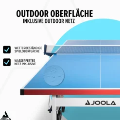 JOOLA Outdoor Tischtennisplatte Aluterna - Profi Tischtennistisch 6 MM Aluminium - Oberfläche Wetterfest - Klappbares Untergestell