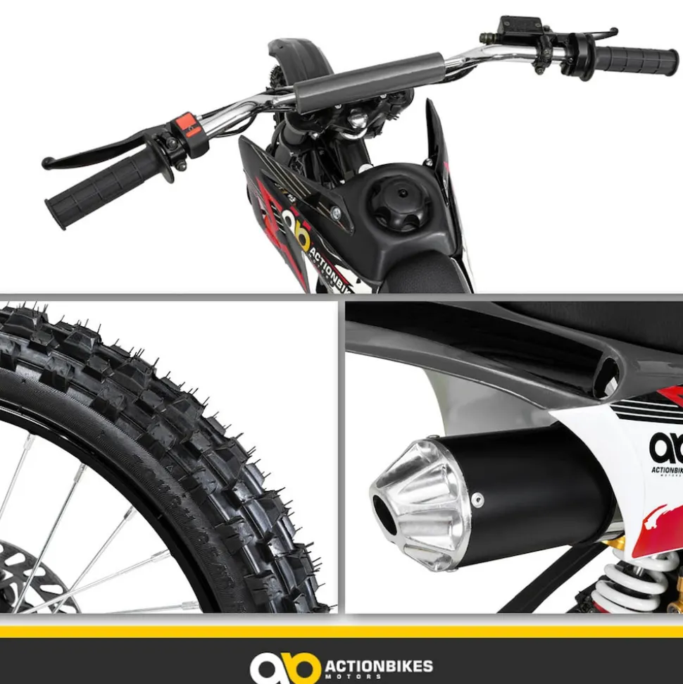 Jugend-Crossbike JC125, Benzin-Jugendmotorrad, 125 ccm, 17/14-Reifen, 4-Takt-Motor, 80 km/h, ab 14 J. (Orange)