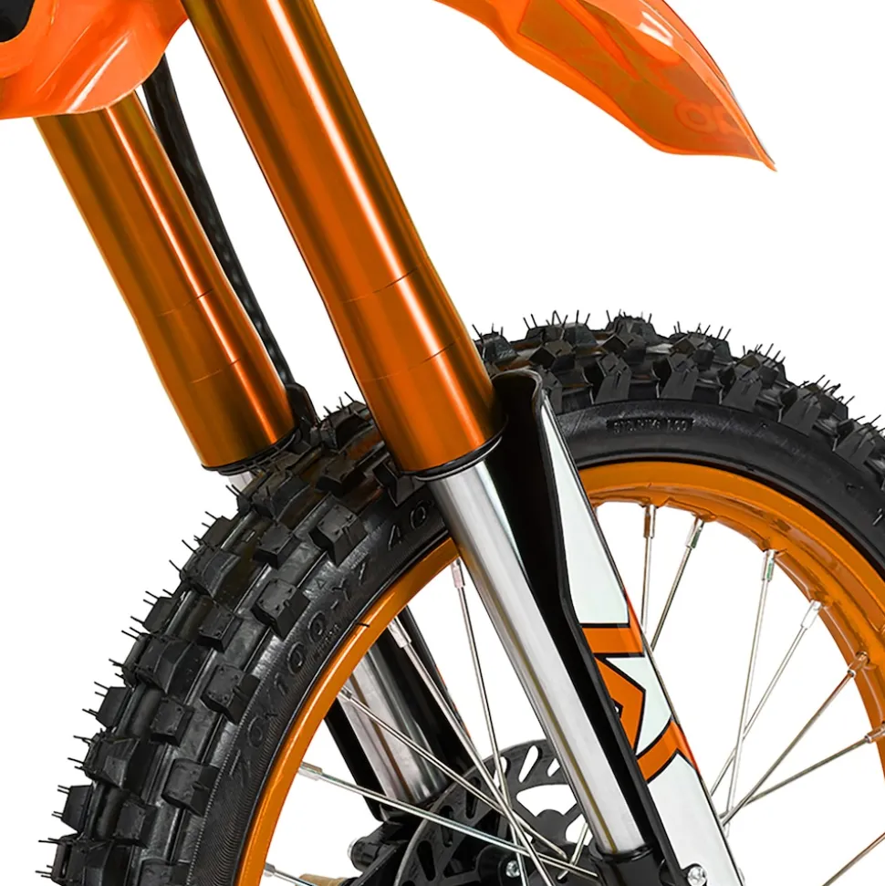 Jugend-Crossbike JC125, Benzin-Jugendmotorrad, 125 ccm, 17/14-Reifen, 4-Takt-Motor, 80 km/h, ab 14 J. (Orange)