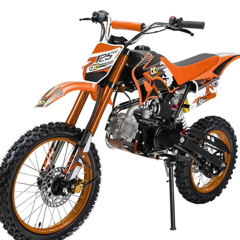 Jugend-Crossbike JC125, Benzin-Jugendmotorrad, 125 ccm, 17/14-Reifen, 4-Takt-Motor, 80 km/h, ab 14 J. (Orange)