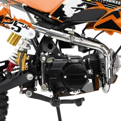 Jugend-Crossbike JC125, Benzin-Jugendmotorrad, 125 ccm, 17/14-Reifen, 4-Takt-Motor, 80 km/h, ab 14 J. (Orange)
