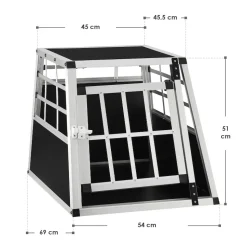 Juskys Alu Hundetransportbox M - 69×54×50 cm verschließbar & pflegeleicht - Hundebox für Hunde