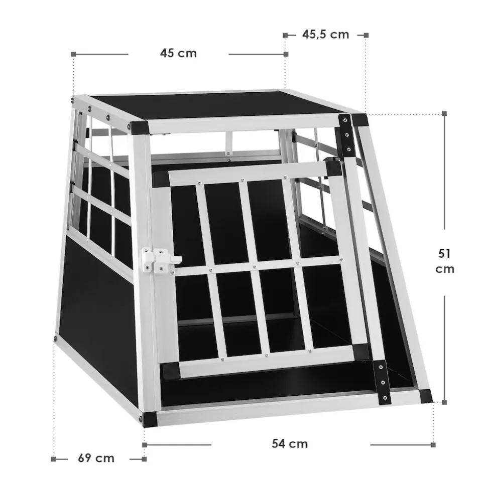 Juskys Alu Hundetransportbox M - 69×54×50 cm verschließbar & pflegeleicht - Hundebox für Hunde