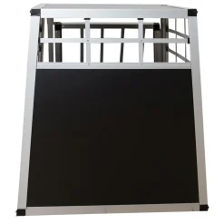 Juskys Alu Hundetransportbox M - 69×54×50 cm verschließbar & pflegeleicht - Hundebox für Hunde