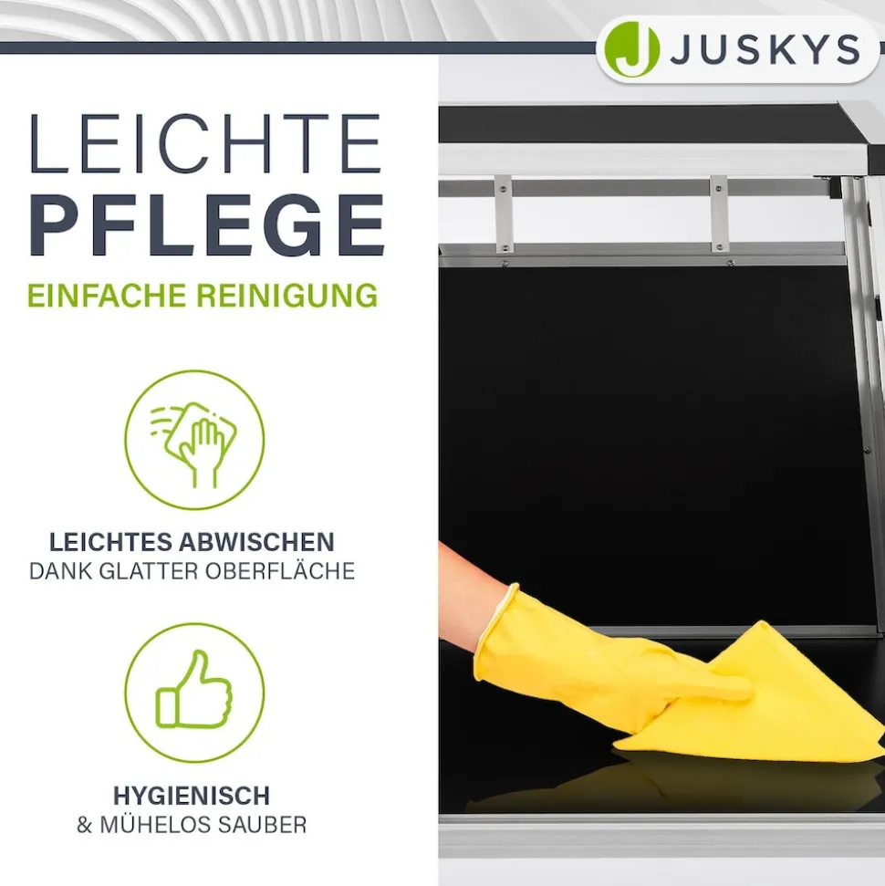 Juskys Alu Hundetransportbox M - 69×54×50 cm verschließbar & pflegeleicht - Hundebox für Hunde