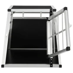 Juskys Alu Hundetransportbox M - 69×54×50 cm verschließbar & pflegeleicht - Hundebox für Hunde