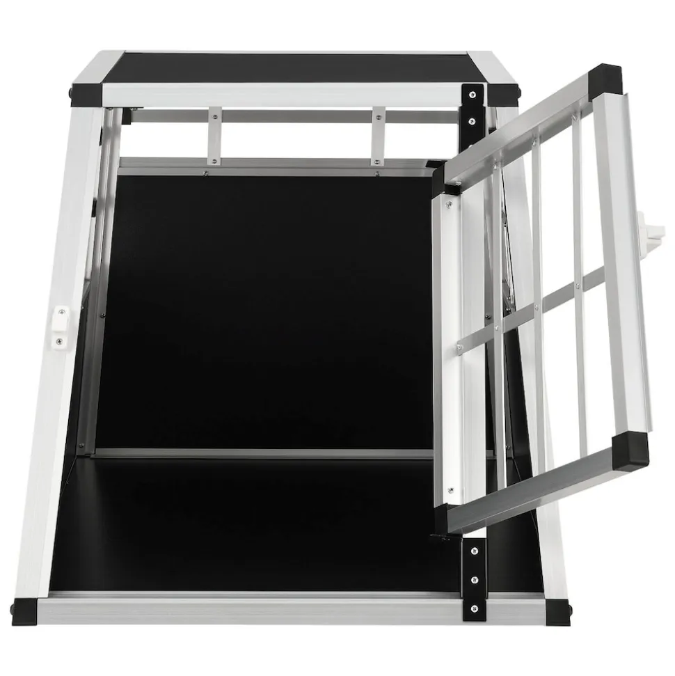 Juskys Alu Hundetransportbox M - 69×54×50 cm verschließbar & pflegeleicht - Hundebox für Hunde