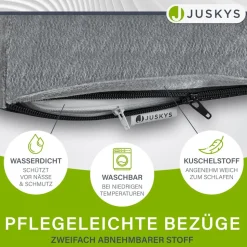 Juskys Hundebett Sheena M - 72 x 60 cm - orthopädisch & flauschig - Bezug abnehmbar & waschbar