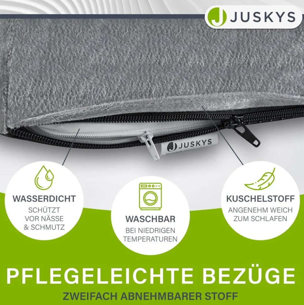 Juskys Hundebett Sheena M - 72 x 60 cm - orthopädisch & flauschig - Bezug abnehmbar & waschbar