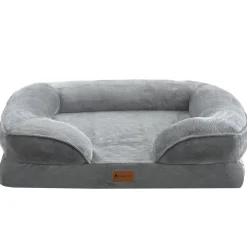 Juskys Hundebett Sheena M - 72 x 60 cm - orthopädisch & flauschig - Bezug abnehmbar & waschbar