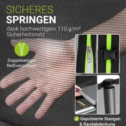 Juskys Trampolin SkyBounce S Ø 228 cm – Gartentrampolin mit PowerSpring Sprungfedern & Leiter