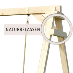 Karibu Doppelschaukel Felix mit Klettergerüst und Rutsche blau