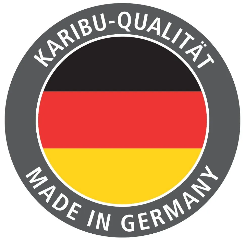 Karibu Doppelschaukel Felix mit Klettergerüst und Rutsche rot