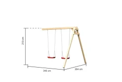 Karibu Spielturm Lotti Satteldach + Rutsche + Doppelschaukel
