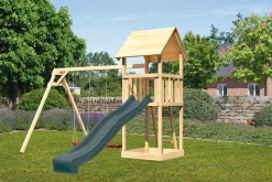 Karibu Spielturm Lotti Satteldach + Rutsche + Doppelschaukel