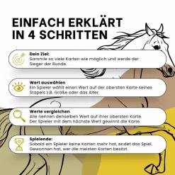 Kartenspiel Trumpfstars Pferde und Ponys 3 in 1 Quartettspiel ab 6 Jahren für 2+ Spieler