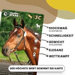 Kartenspiel Trumpfstars Pferde und Ponys 3 in 1 Quartettspiel ab 6 Jahren für 2+ Spieler