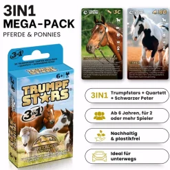 Kartenspiel Trumpfstars Pferde und Ponys 3 in 1 Quartettspiel ab 6 Jahren für 2+ Spieler