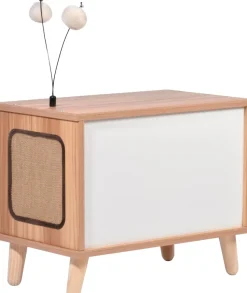 Katzenhöhle TV-Design mit Spielbällen, Jute-Fläche & Plüschkissen